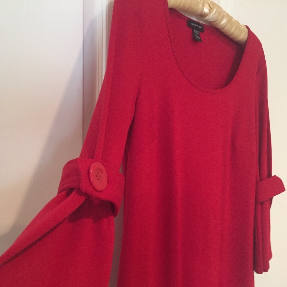 Red Bell-Sleeved Spense Dress